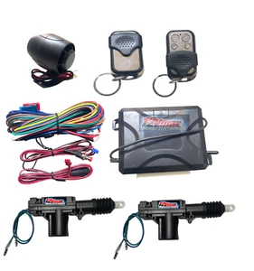 1-Way CAR ALARM Security SYSTEM 2 REMOTE KEY FOB W/ 1 PAIR DOOR LOCK ACTUATOR - Picture 1 of 6