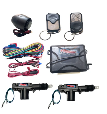 1-Way CAR ALARM Security SYSTEM 2 REMOTE KEY FOB W/ 1 PAIR DOOR LOCK ACTUATOR - Image 1 of 4