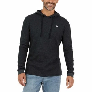 NUEVA sudadera con capucha texturizada negra Quicksilver para hombre talla mediana - Imagen 1 de 11