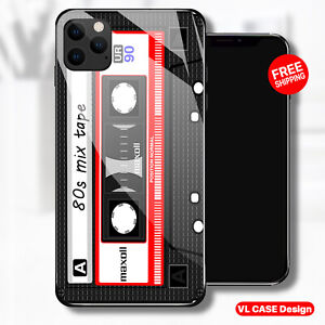 Retro Audio Cassette Mix Tape Glass Phone Case Samsung Huawei iPhone Xiaomi Gift