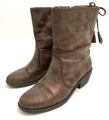 Ivanka Trump Botines de Combate Talla 5 Cremallera Tacón Bloque Marrón Envejecido Foto 1 de 4