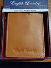 English Laundry Genuine Leather Brown Leather Slim Front Pocket Wallet