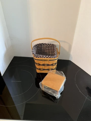 LONGABERGER MINI JW TWO PIE BASKET,  RISER, FABRIC, PROTECTOR, 1999 Cover
