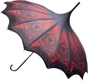Custom Printed Vampire Gothic Pagoda Umbrella - Artisan Collection Red Ritual - Picture 1 of 6
