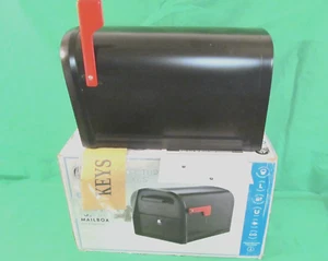 Architectural Mailboxes Oasis 360 Black Metal Large Locking Mailbox 6300B-10 - Picture 1 of 24