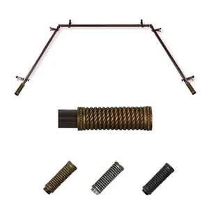 Woven 13/16" Bay Window Curtain Rod 20"-36", 38"-72", choose from 3 colors - Picture 1 of 4