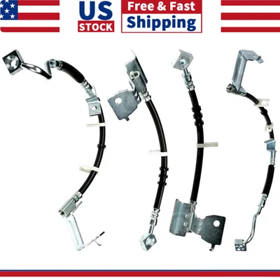 Linha de freio de mangueira de freio dianteira traseira esquerda e direita 4 peças para 2005-2014 Ford Mustang - Imagem 1 de 4