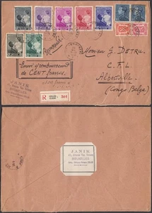 Belgisch-Kongo 1937 -Einschreiben von Belgien nach Albertville...(EB) AR-11269 - Bild 1 von 1