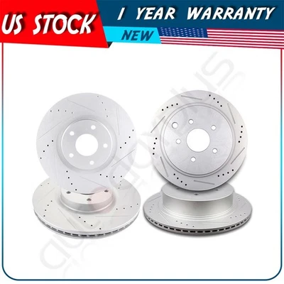 4X Brake Discs Rotors For Nissan Pathfinder 2013 2014 2015-2017 Front and Rear Foto 1 de 4
