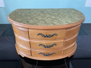 Vintage Style Mele Oak Wood Finish With Swivel Drawers Jewellery Box & Mirror - Picture 1 of 6
