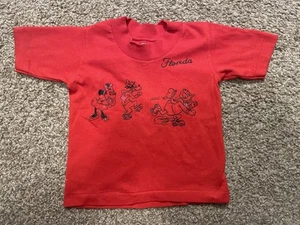 Vintage Stedman Florida Minnie Donald Goofy Single Stitch Toddler XS Red Shirt - Bild 1 von 6