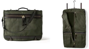 NWT Filson Rugged Otter Green Twill/Bridle Leather Luggage Garment Bag Style 270 - Picture 1 of 24