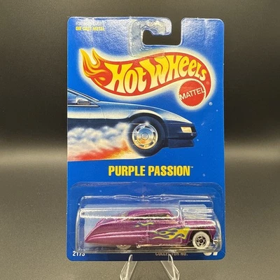 Vintage 1991 Hot Wheels Purple Passion #87 Blue Card Flames - Image 1 of 4