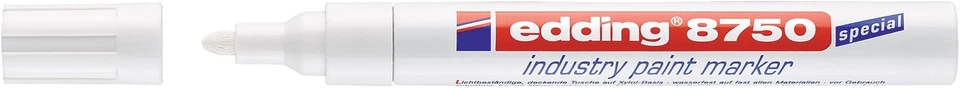 Industrie-Lackmarker 8750 weiß Strich-B.2-4mm Rundspitze EDDING Stift Marker - Bild 1 von 1
