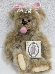 Kimbearly's Originals Bubbles Plush Teddy Bear Chewing Blowing Gum, Numbered Tag - Picture 1 of 8