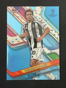 Kenan Yildiz 2024-25 Topps Finest UEFA Sky Blue Refractor 218/275 #90 - Bild 1 von 2