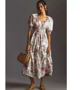 NWT Anthropologie The Somerset Floral Maxi Dress Puff-Sleeve Edition, size XXS - Picture 1 of 2