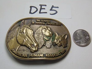 Medallas de diseño de premio con hebilla de cinturón de colección American Humane Association latón 1983 - Imagen 1 de 2