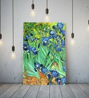 VAN GOGH IRISES 2 -FRAMED CANVAS PAINTING WALL ART PICTURE PAPER PRINT- GREEN