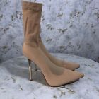 Fashion Nova Women's Size 10m Shoes Pink Gold Stretch Heeled Heels Ankle Boots