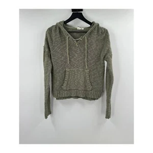 ROXY Green Light Weight Knit Pull Over Hoodie Size Large - Picture 1 of 6