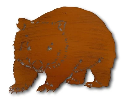 Laser Cut Wombat Rustic Metal Wall Art Marsupial Plaque Outdoor Australiana    - Image 1 of 4