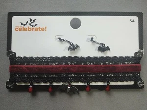Fledermaus 12" Halsband mit Verlängerung und Ohrringen - Bild 1 von 1