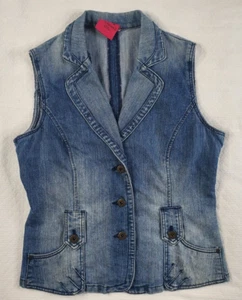 Gilet jeans da donna blu Carol's Denim taglia S cotone morbido e confortevole - Foto 1 di 11