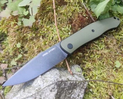 Real Steel Messer Serenity OD Green G10 Ivory Frontflipper Linerlock Folder