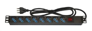 Multipresa Rack 19 con Interruttore 8 Prese Schuko 10a 16a Multipla per Armadio - Foto 1 di 5