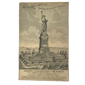 1887 Capitol Cylinder Oil Trade Card Standard Oil Liberty Enlightening the World - Bild 1 von 7