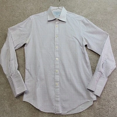 Camisa de vestir Charles Tyrwhitt para hombre 15/33 extra delgada blanca a cuadros negocios Foto 1 de 4