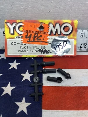 Vintage Yokomo ZC-207 Black Ball Cups Rod Ends {4pc} Partial Package USA Shipped - Image 1 of 2