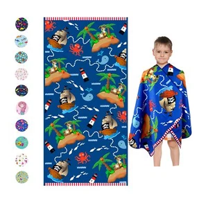 Microfiber Beach Towel for Kids - Thin and Large 30"x60" - Pirate - Absorbent... - Picture 1 of 7