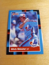 1988 DONRUSS #257 MITCH WEBSTER Montreal Expos Baseball Card, Outfielder. (NM)