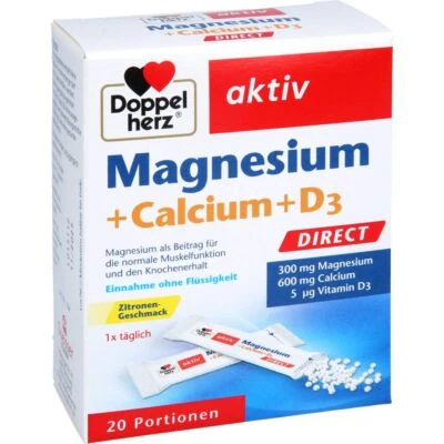 QUEISSER PHARMA GMBH & CO. KG DOPPELHERZ Magnesium+Calcium+D3 DIRECT Pellets 20 St PZN07014117