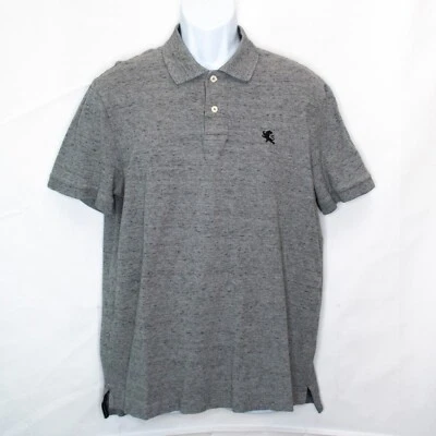 Express Pique Polo Shirt Mens Large L Gray Short Sleeves 100% Cotton Casual O05 - Image 1 of 4