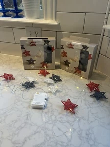 Pier One Patriotic Fairy Star Lights, Red White & Blue Twine-July 4th Americana - Picture 1 of 7