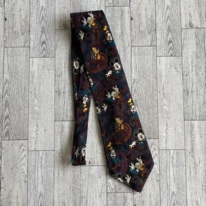THE DISNEY STORE Necktie Mickey Mouse Goofy Donald Duck Pluto Paisley Design - Picture 1 of 3