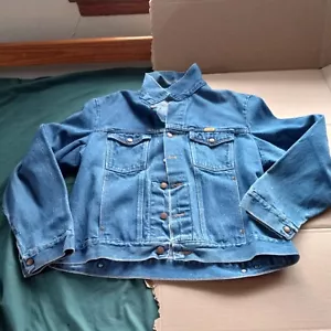Vintage Rustler Mens XL (pit 24.5") Denim Jeans Jacket (25" length) 100% Cotton - Picture 1 of 8