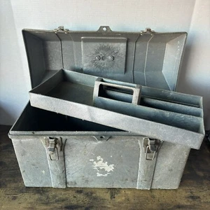 Vintage Contico Professional Tuff Box Tombstone Tool Box W Divided Tool Tray 19” - Picture 1 of 20