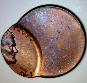 1963 ERROR OFF CENTER Lincoln Cent NICE Unc. / BU + TONED Coin O/C Tone LOT #2 - Picture 1 of 4