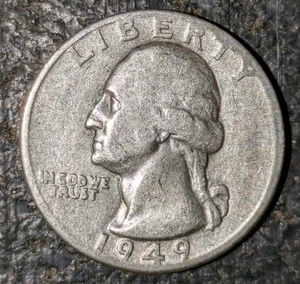 1949 D 25c Silver Quarter Rpm D/D Repunched Mint Mark Error Xf Extra Fine - Picture 1 of 17