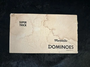 Dominoes Five Up Marblelike No. D-106 Cream Super Thick - VTG Set Of 28 6-6 - Picture 1 of 3