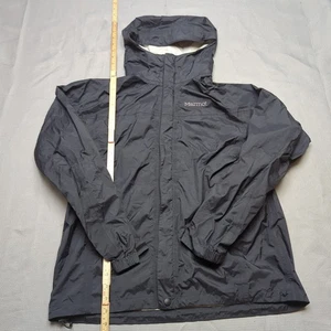 Marmot Mens Hooded Jacket Medium Black Outdoor Hiking Lightweight Coat W/proof M - Picture 1 of 13