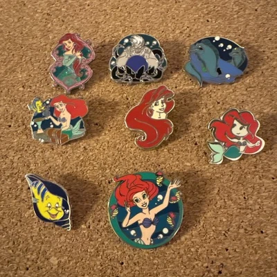 Disney Pin Comercio Sirenita Ariel Lote De 8 Prendedores DEBES VER Foto 1 de 4