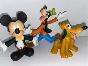 Vintage Disney Mickey Mouse Goofy Pluto Figures Set Of 3 McDonald’s Toys - Picture 1 of 12