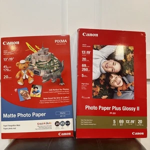 Canon MP101 Photo Paper Matte ( And Canon PP-201 Glossy 13 x 19", 20 Sheets Each - Afbeelding 1 van 6