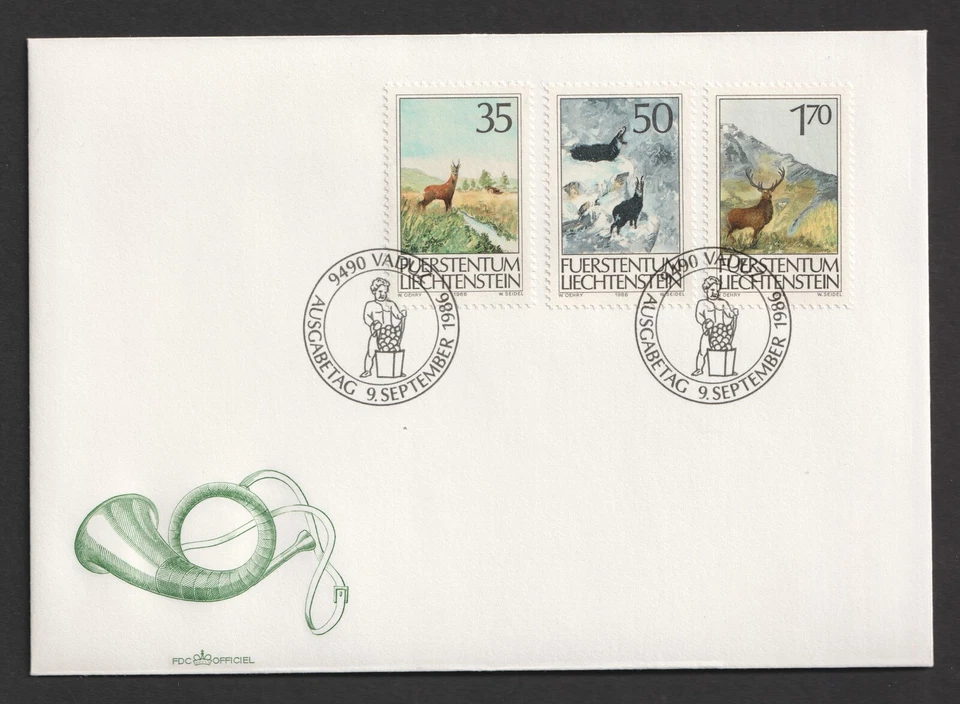 1986 Liechtenstein Hunting FDC. Vaduz First Day Cover - Image 1 of 1