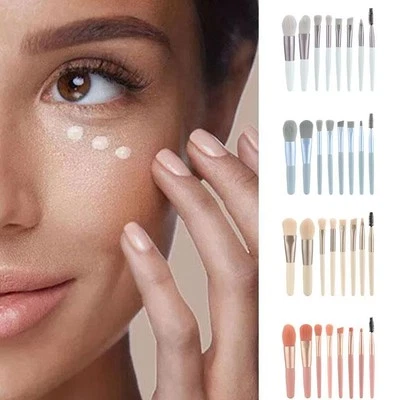 MARKENLOS 8x Makeup Brush Set With Foundation Blush Eyeshadow Bag Lip Up New Brushes X0Z4